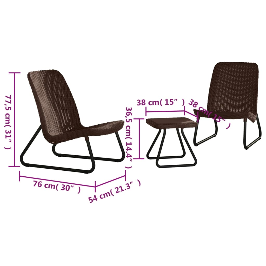 Rio Modern Patio Furniture Set - 3 Pieces
