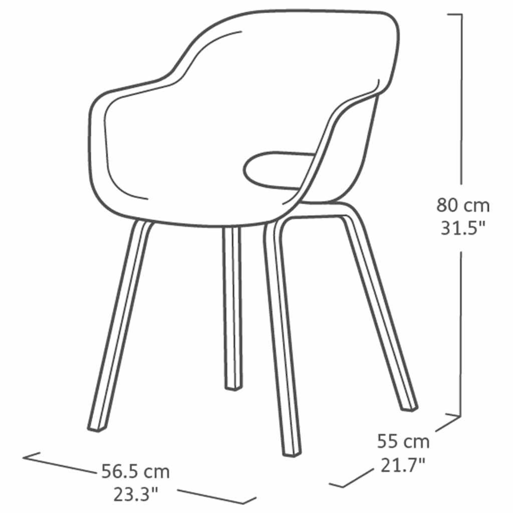 Noa Garden Chair with Metal Legs - 2 pcs