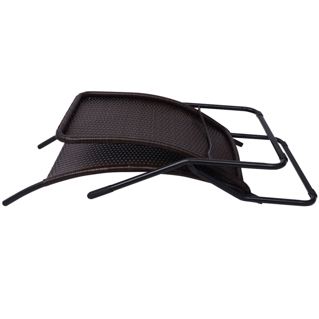 Folding Sun Lounger in Poly Rattan