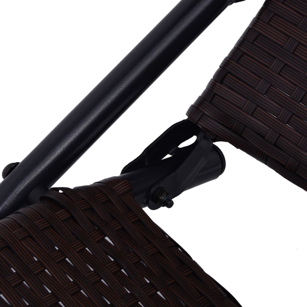 Folding Sun Lounger in Poly Rattan