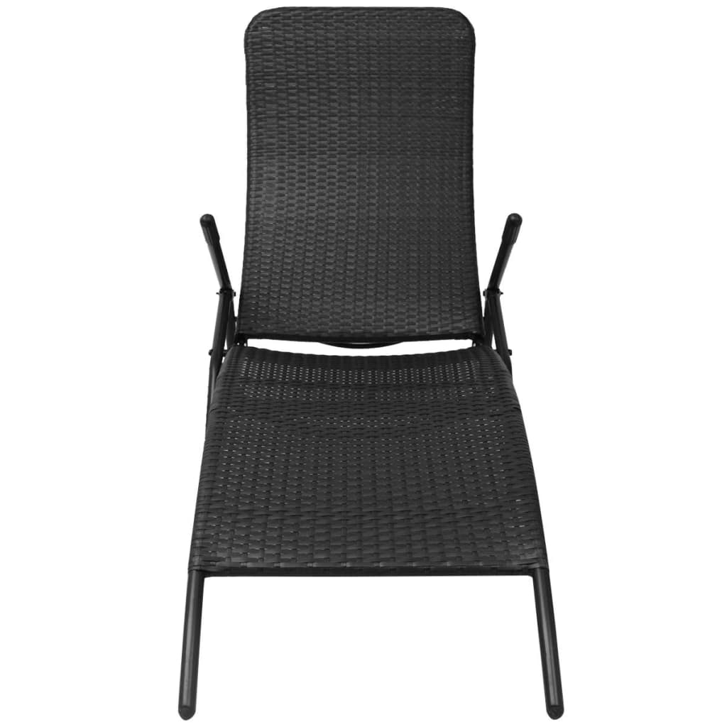 Folding Sun Lounger in Poly Rattan