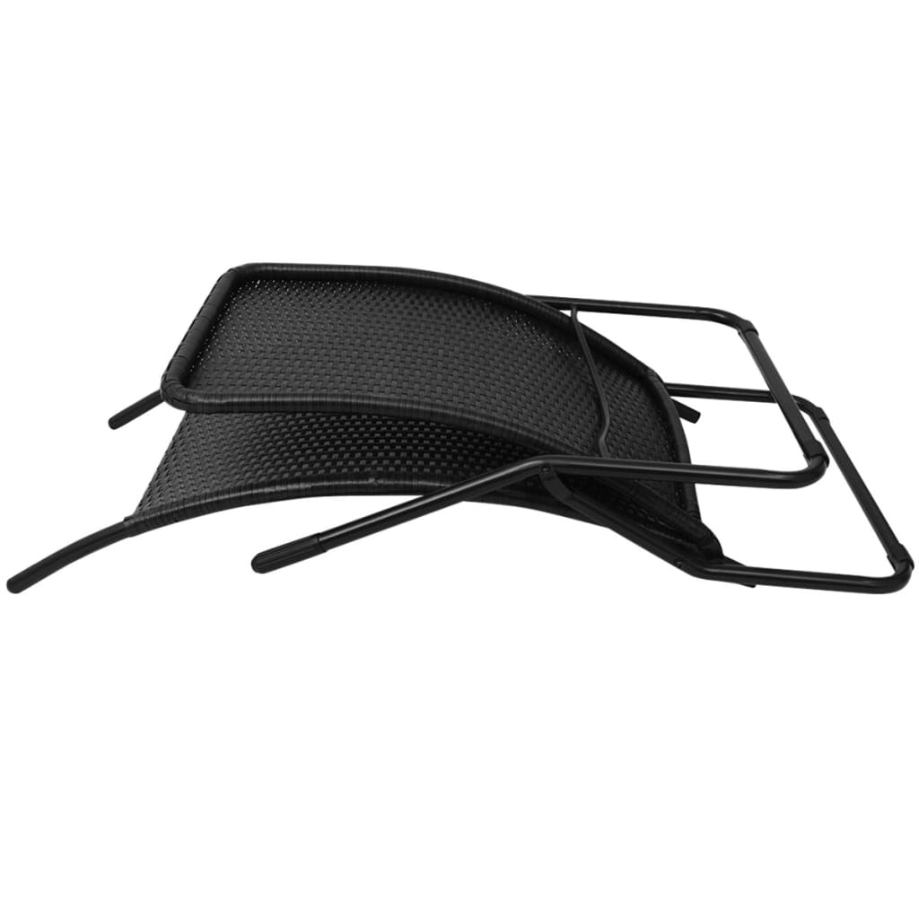 Folding Sun Lounger in Poly Rattan