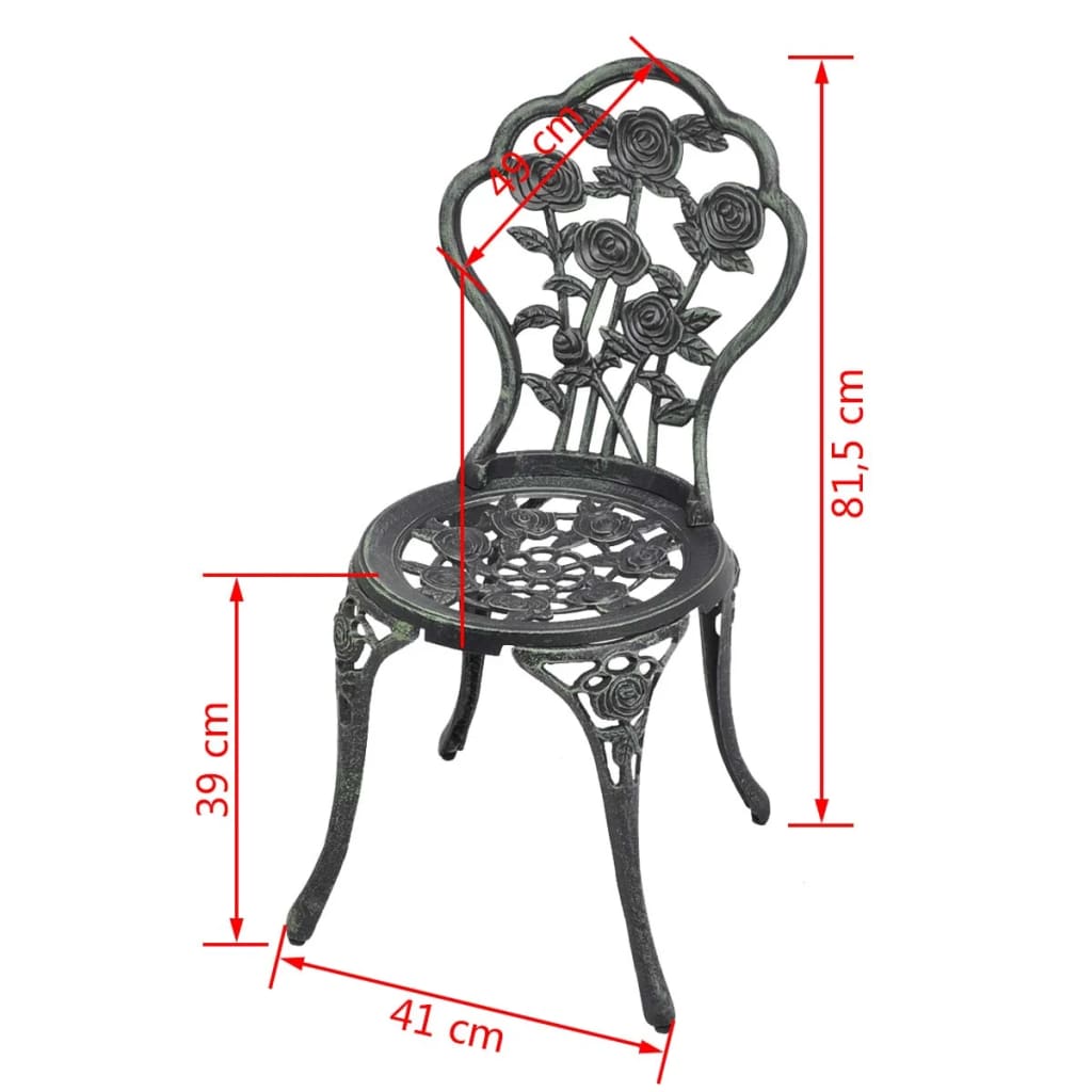 Bistro Chairs in Cast Aluminium - 2 pcs
