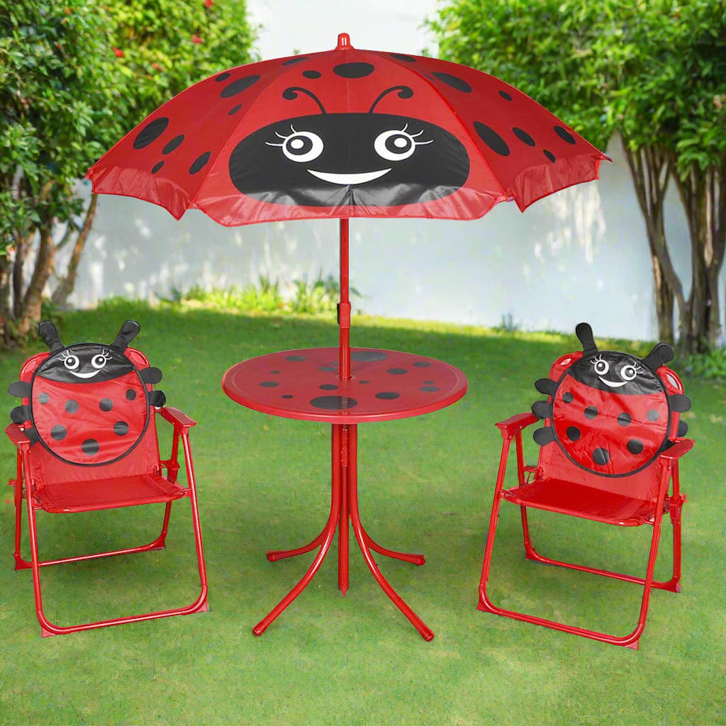3 Piece Kids' Animal Garden Bistro Set with Parasol