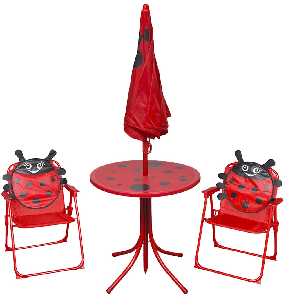 3 Piece Kids' Animal Garden Bistro Set with Parasol