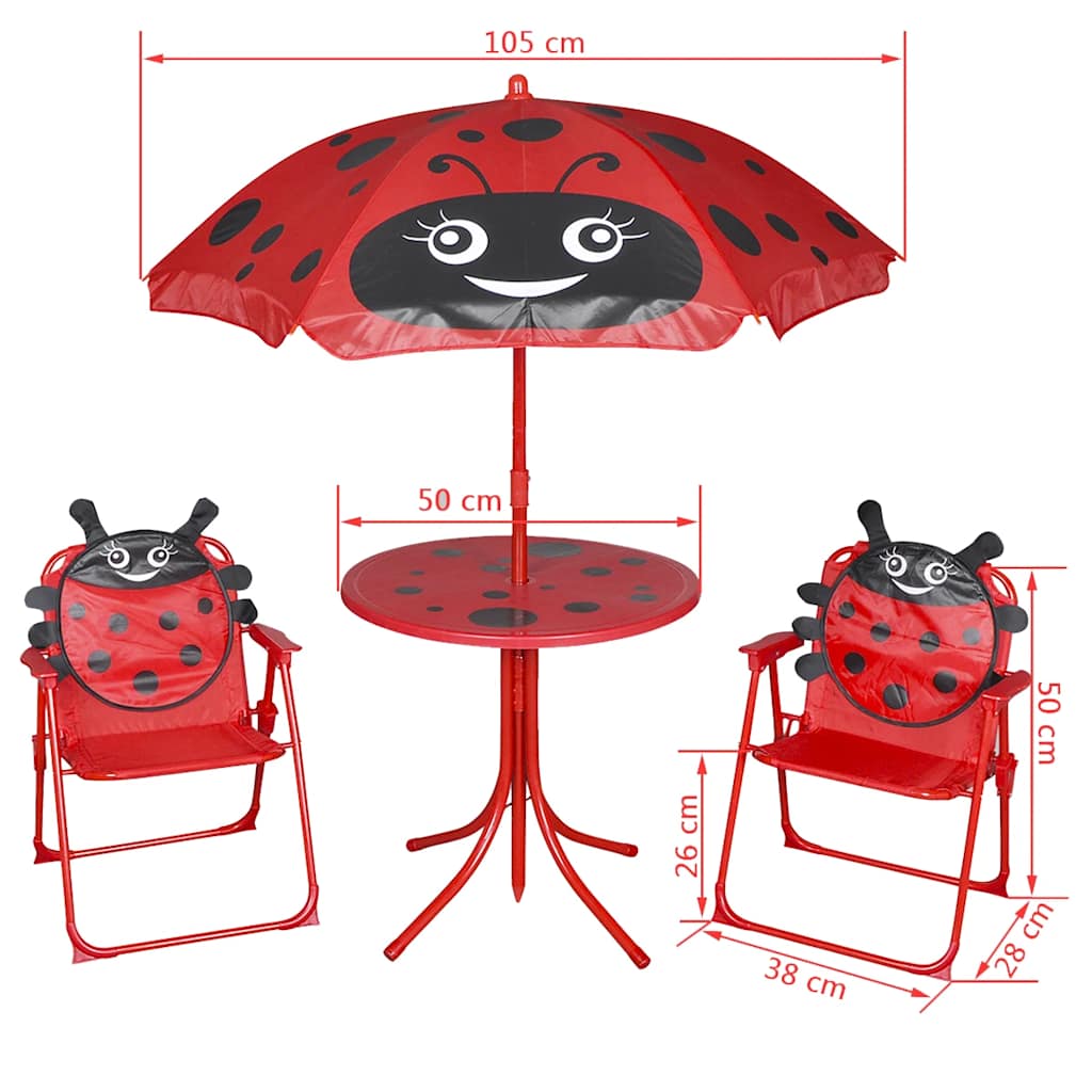 3 Piece Kids' Animal Garden Bistro Set with Parasol