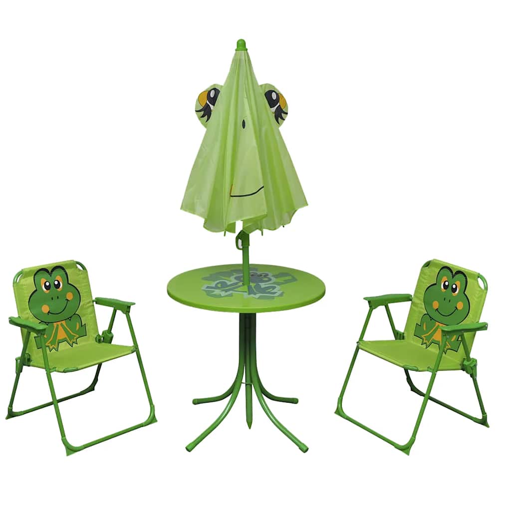 3 Piece Kids' Animal Garden Bistro Set with Parasol