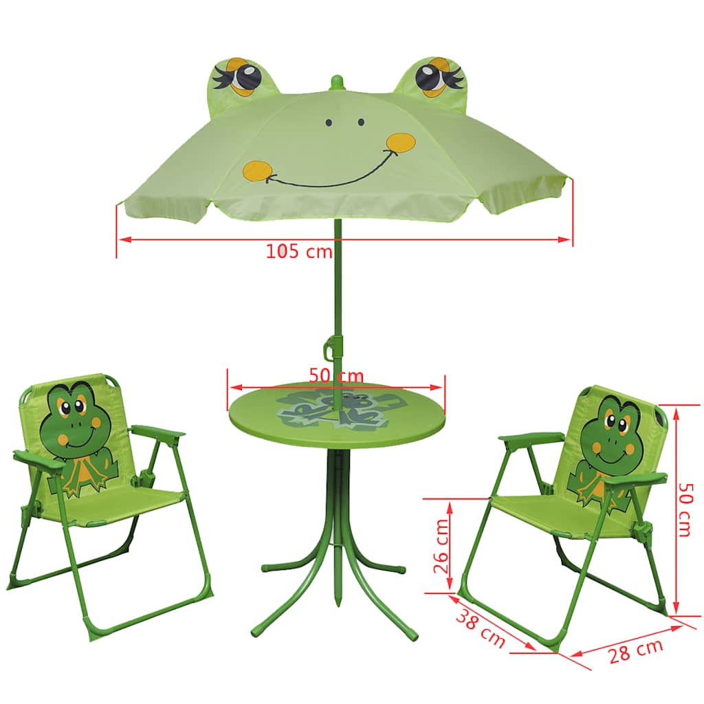 3 Piece Kids' Animal Garden Bistro Set with Parasol
