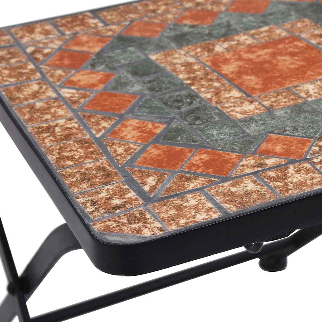 Mosaic Tile Bistro Chairs in Orange/Grey - 2 pcs