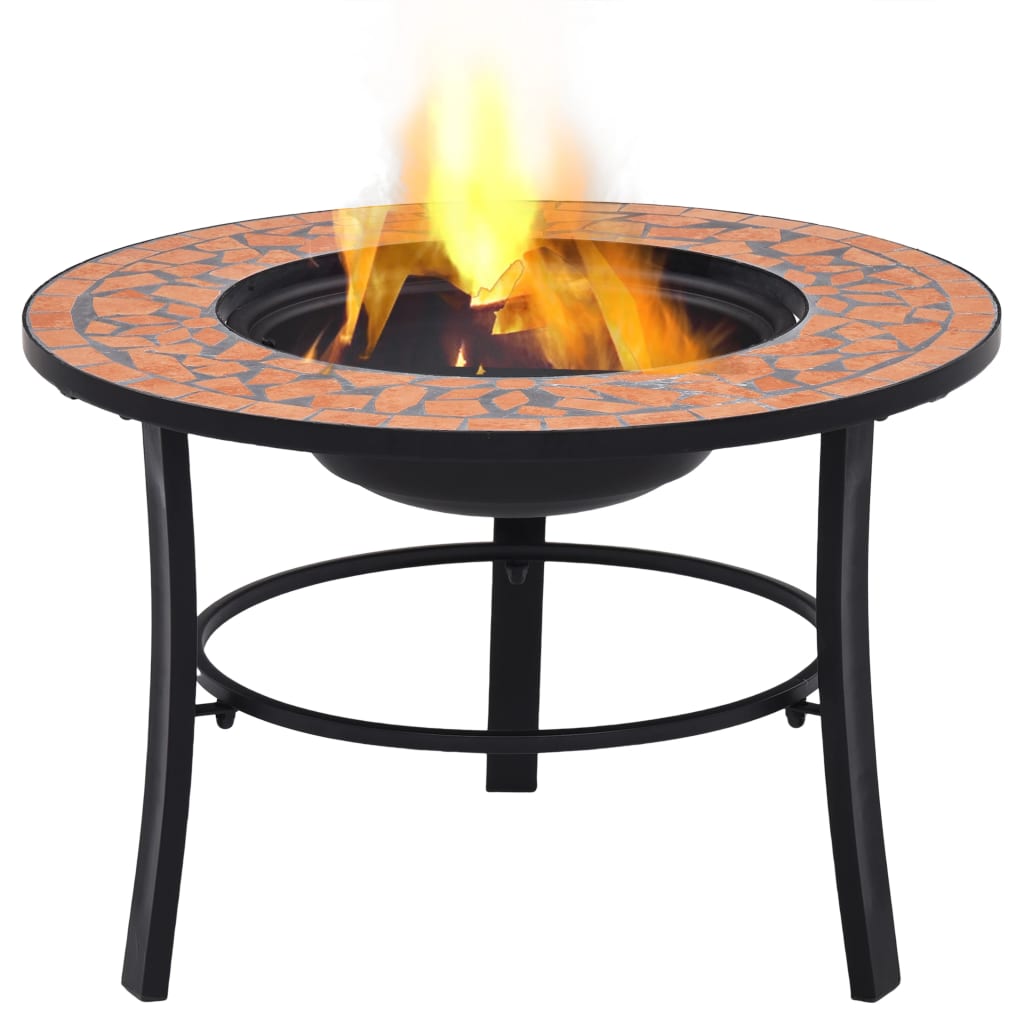 Mosaic Fire Pit with Ceramic Tiling Patterns