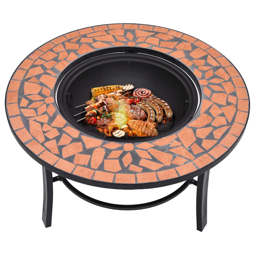 Mosaic Fire Pit with Ceramic Tiling Patterns