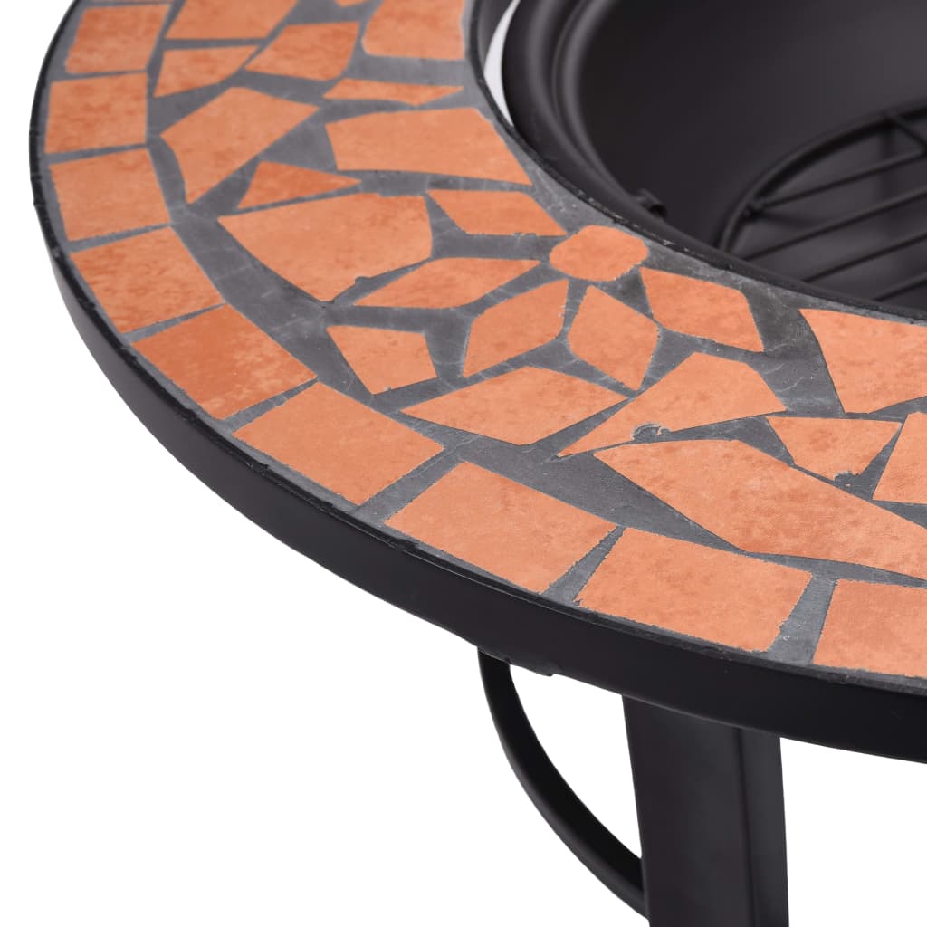 Mosaic Fire Pit with Ceramic Tiling Patterns