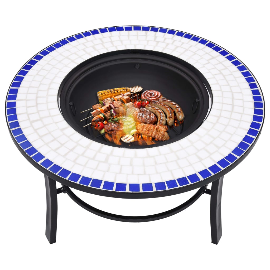 Mosaic Fire Pit with Ceramic Tiling Patterns
