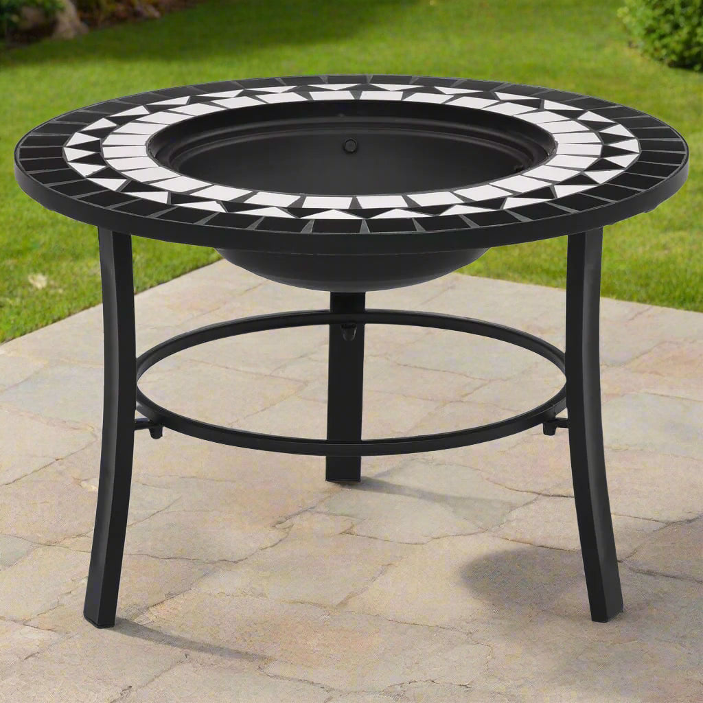 Mosaic Fire Pit with Ceramic Tiling Patterns
