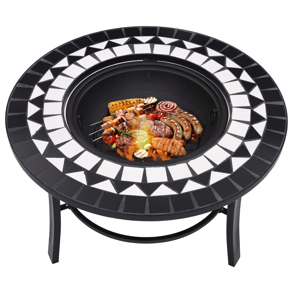 Mosaic Fire Pit with Ceramic Tiling Patterns