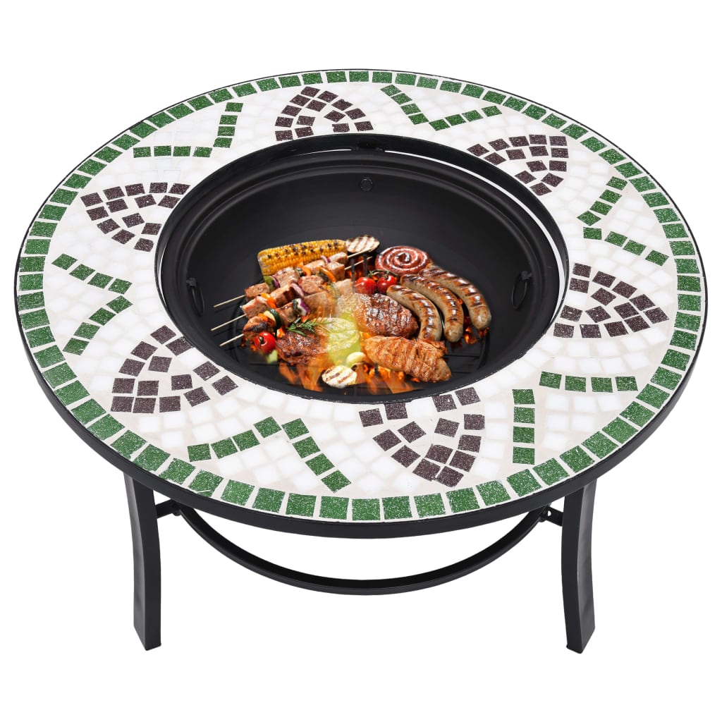Mosaic Fire Pit with Ceramic Tiling Patterns