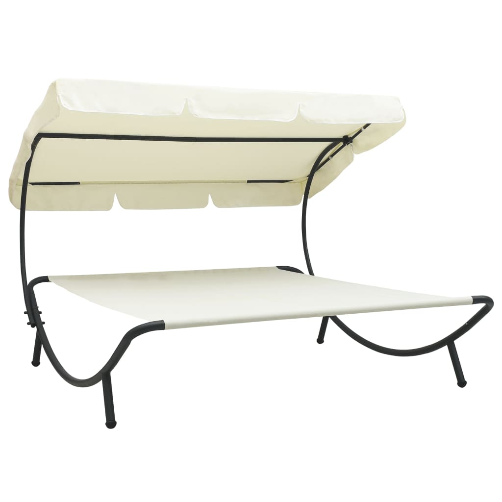 Outdoor Lounge Bed with Canopy