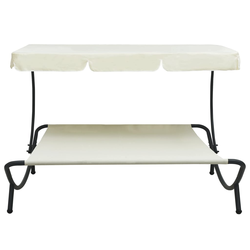 Outdoor Lounge Bed with Canopy