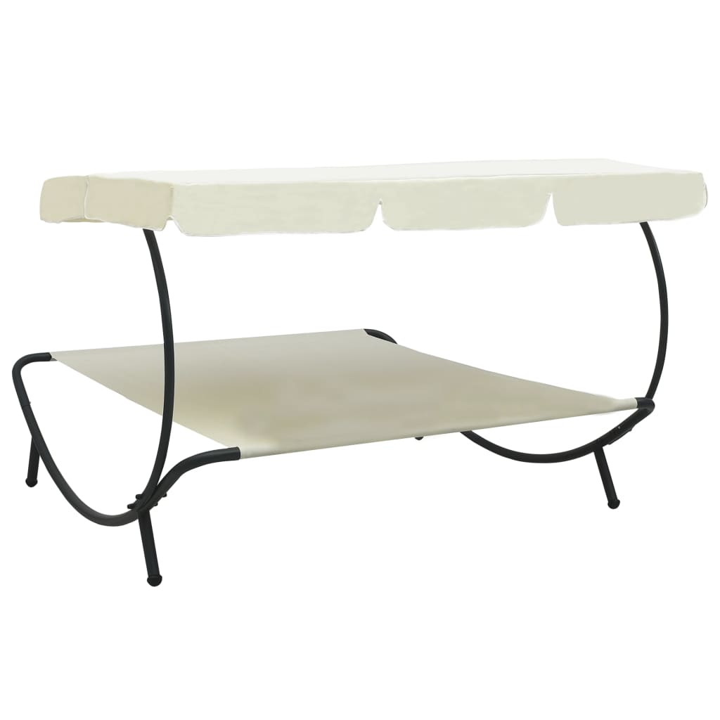 Outdoor Lounge Bed with Canopy