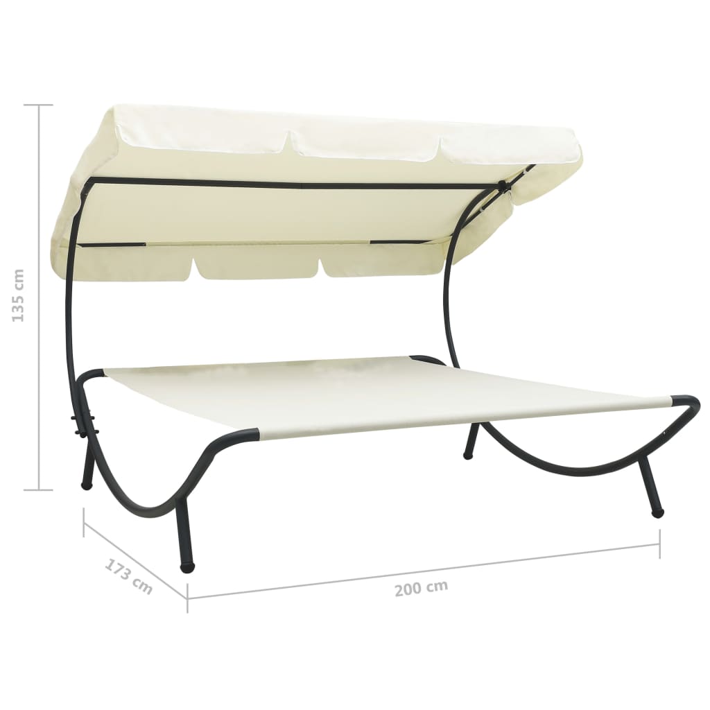Outdoor Lounge Bed with Canopy