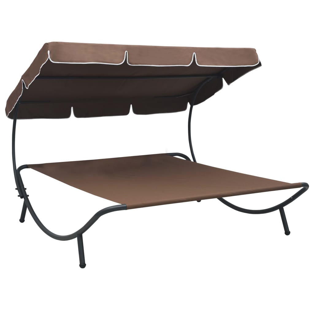 Outdoor Lounge Bed with Canopy