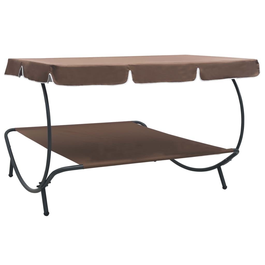Outdoor Lounge Bed with Canopy