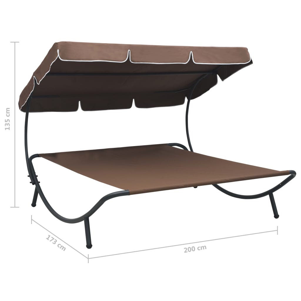 Outdoor Lounge Bed with Canopy