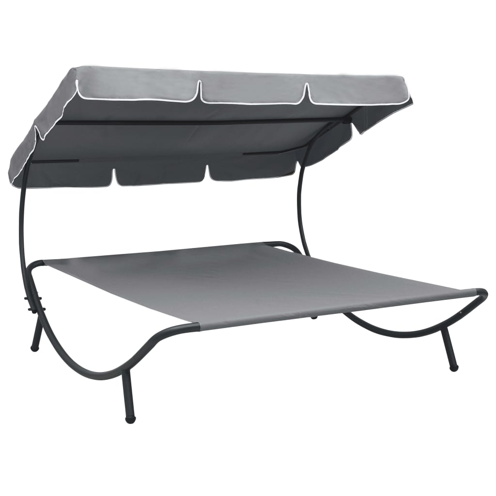 Outdoor Lounge Bed with Canopy