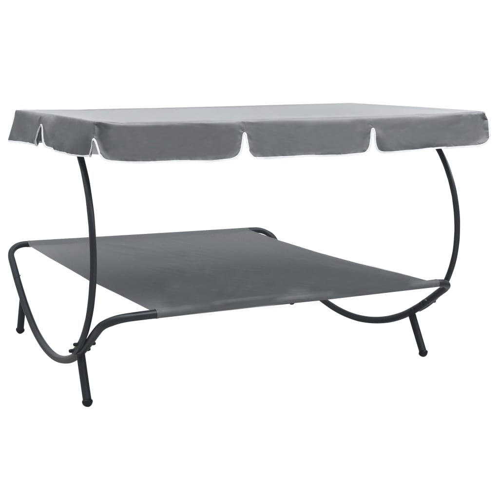Outdoor Lounge Bed with Canopy