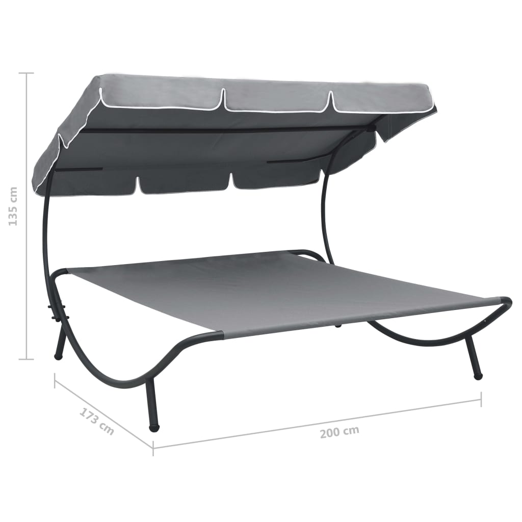 Outdoor Lounge Bed with Canopy