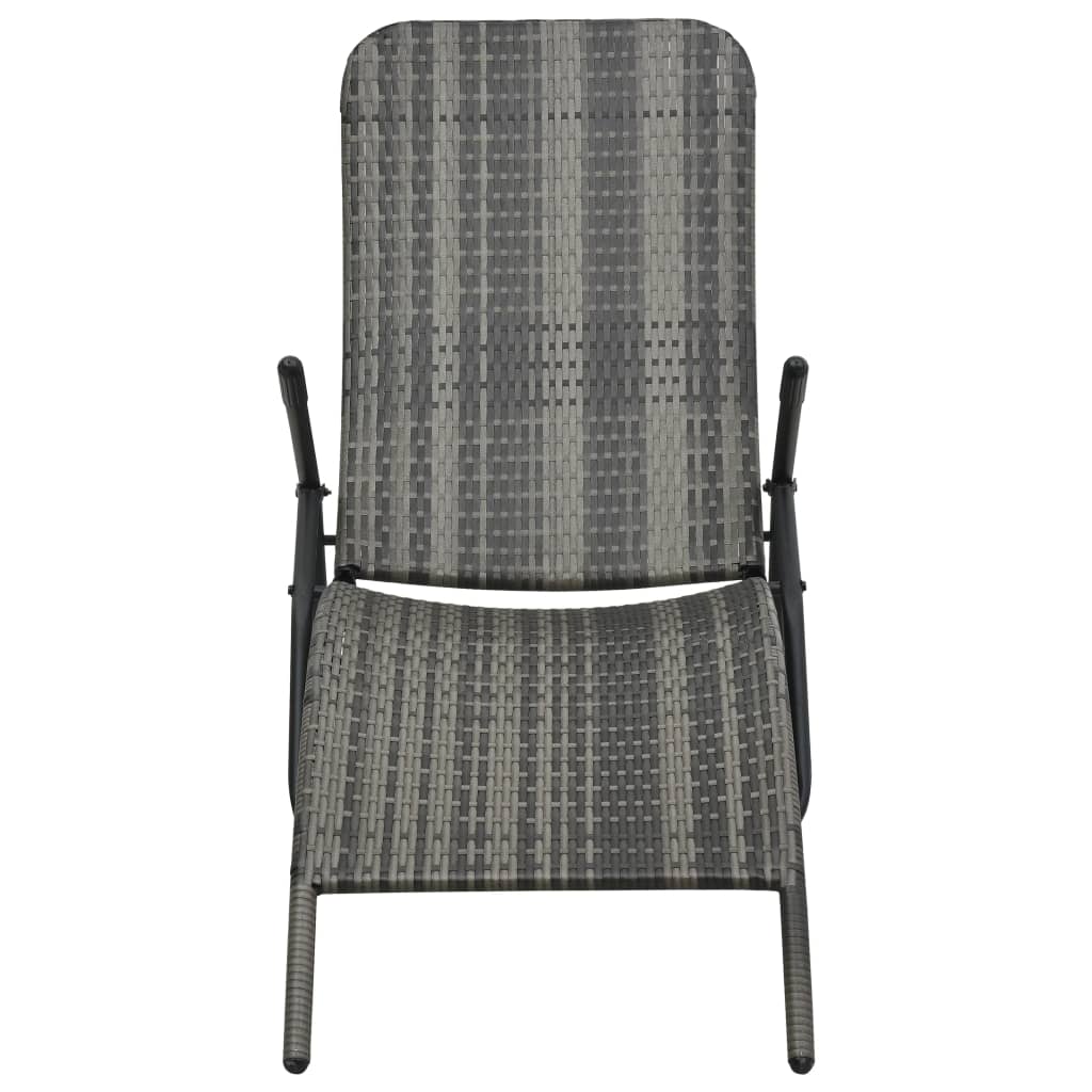 Folding Sun Lounger in Poly Rattan