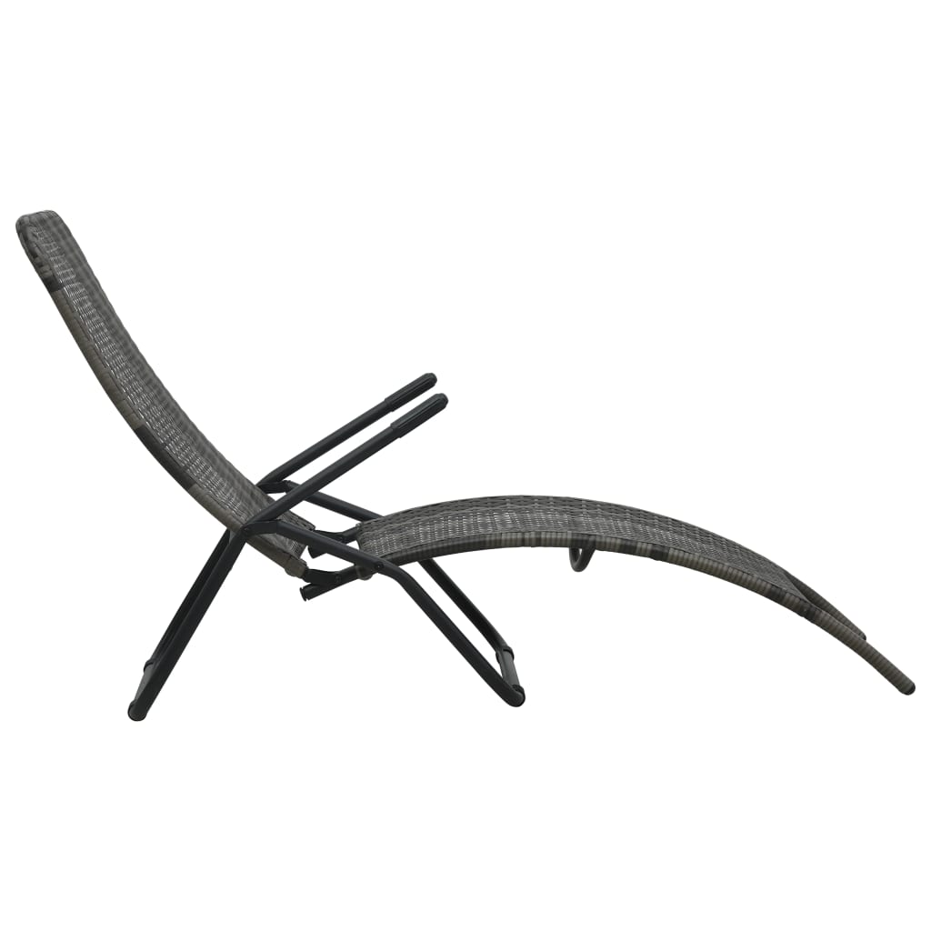 Folding Sun Lounger in Poly Rattan