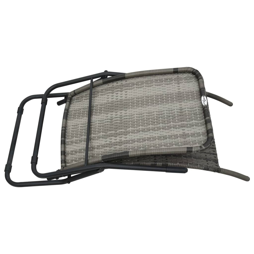 Folding Sun Lounger in Poly Rattan
