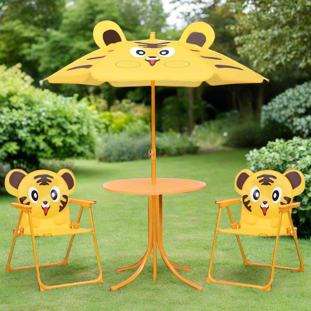 3 Piece Kids' Animal Garden Bistro Set with Parasol