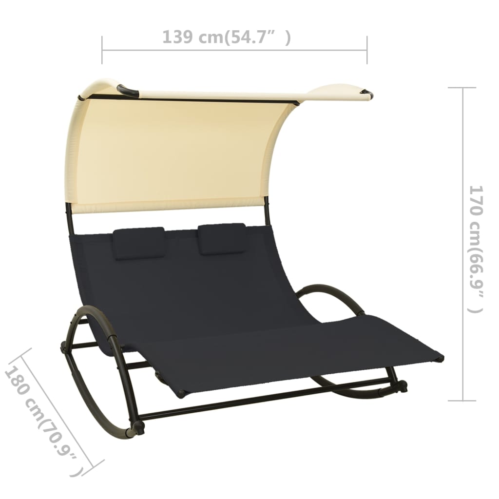 Double Sun Lounger with Canopy
