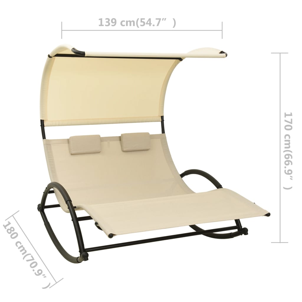 Double Sun Lounger with Canopy
