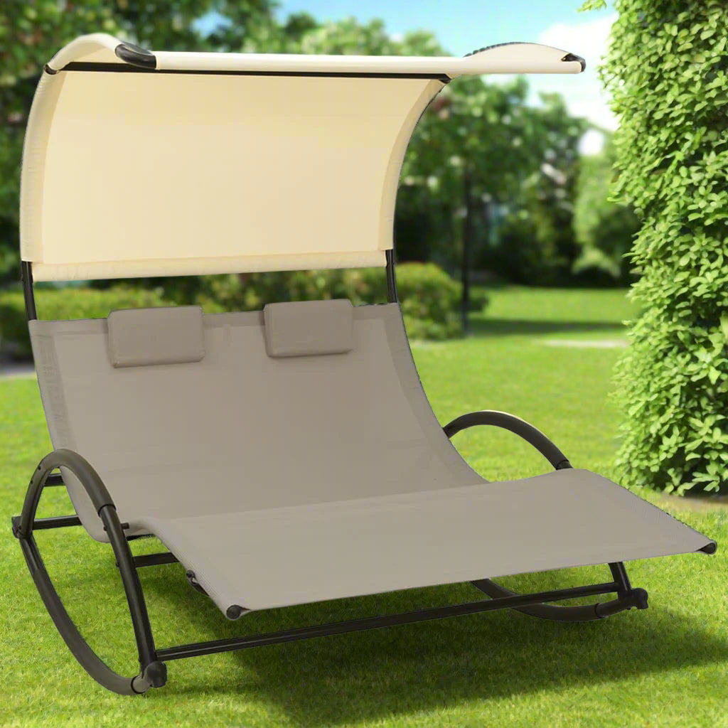 Double Sun Lounger with Canopy