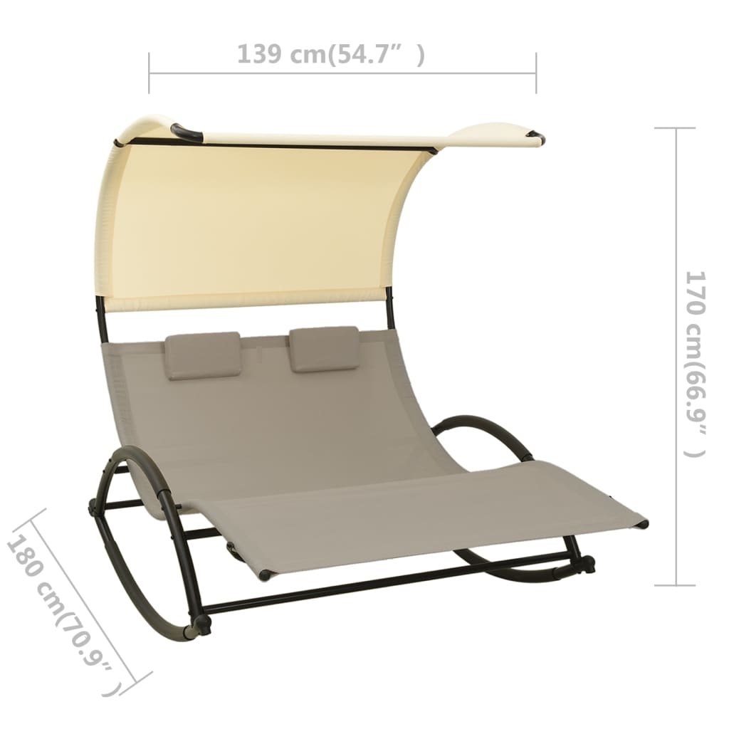 Double Sun Lounger with Canopy