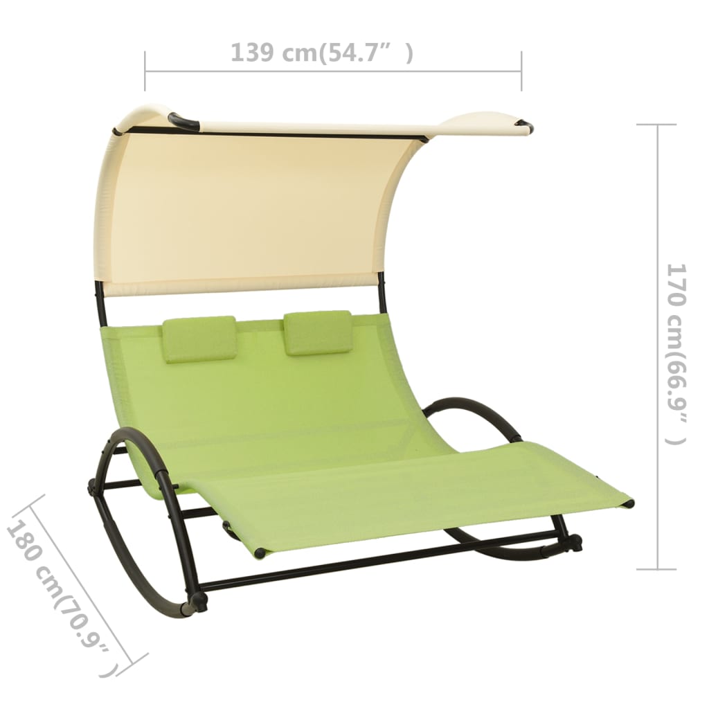 Double Sun Lounger with Canopy