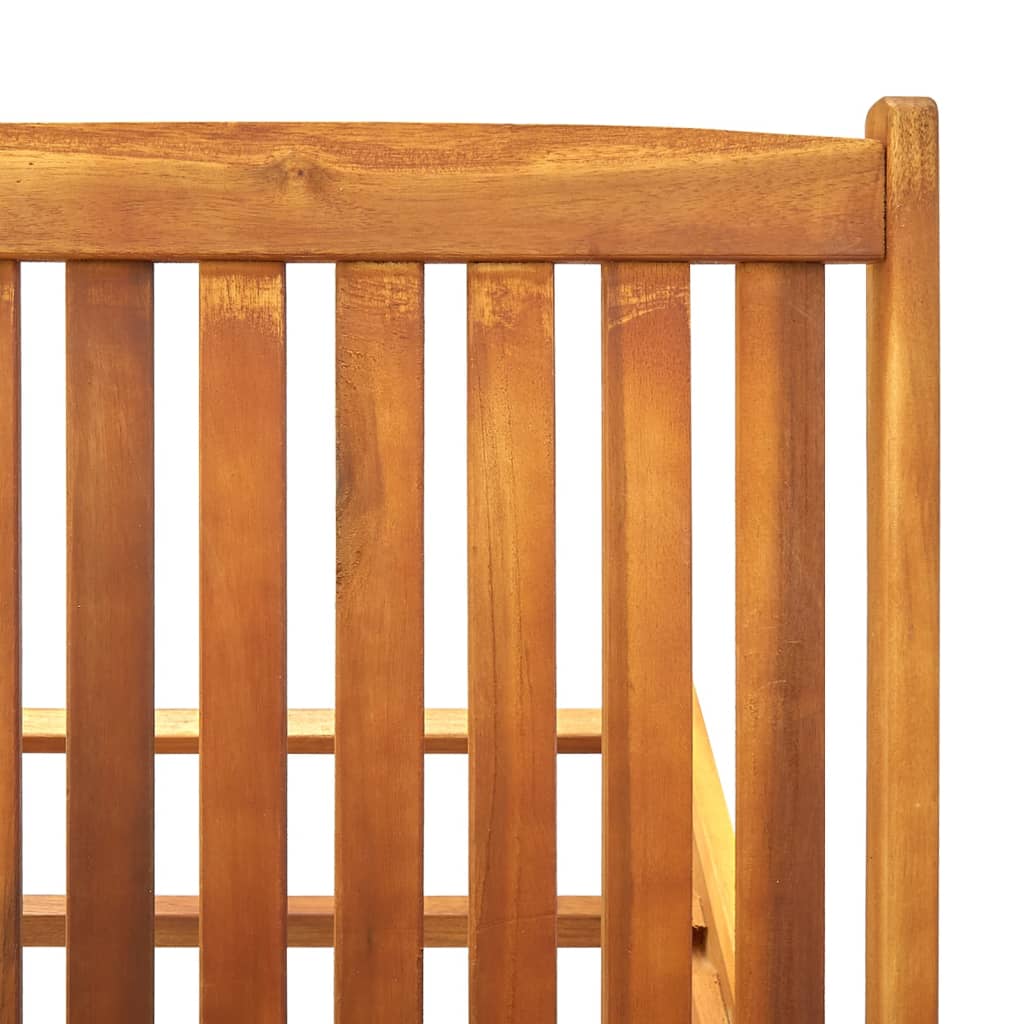 Solid Acacia Wood Sun Lounger with Wheels