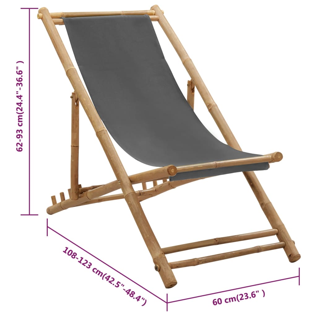 Bamboo and Deck Chair with Optional Arms