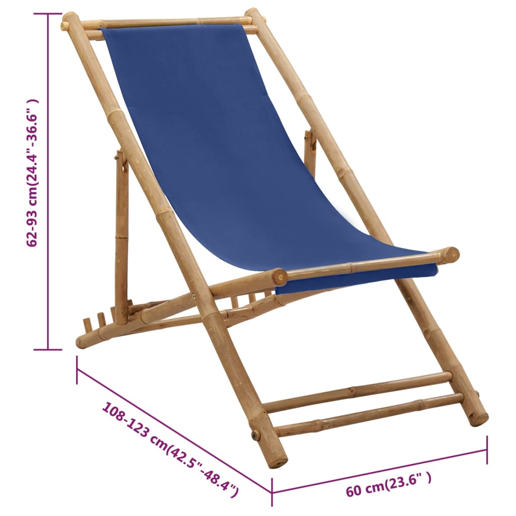 Bamboo and Deck Chair with Optional Arms