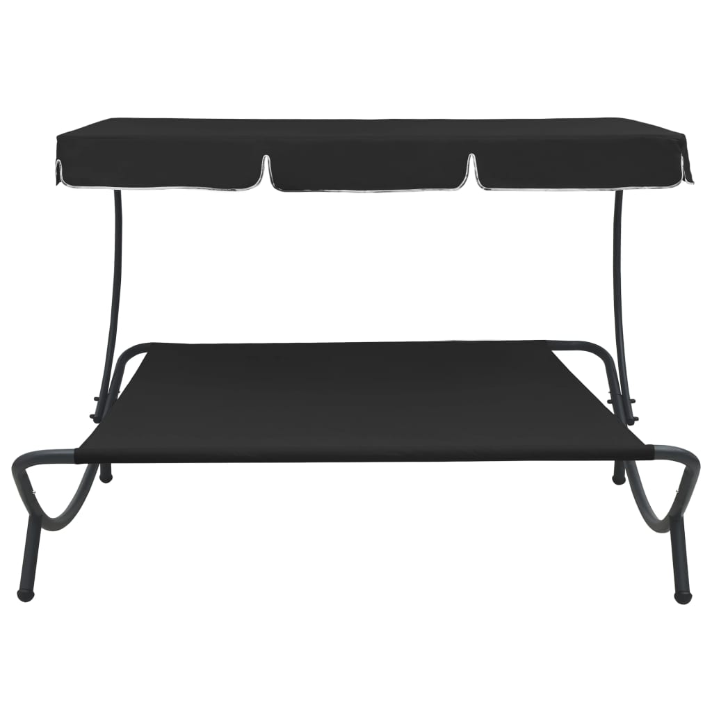 Outdoor Lounge Bed with Canopy