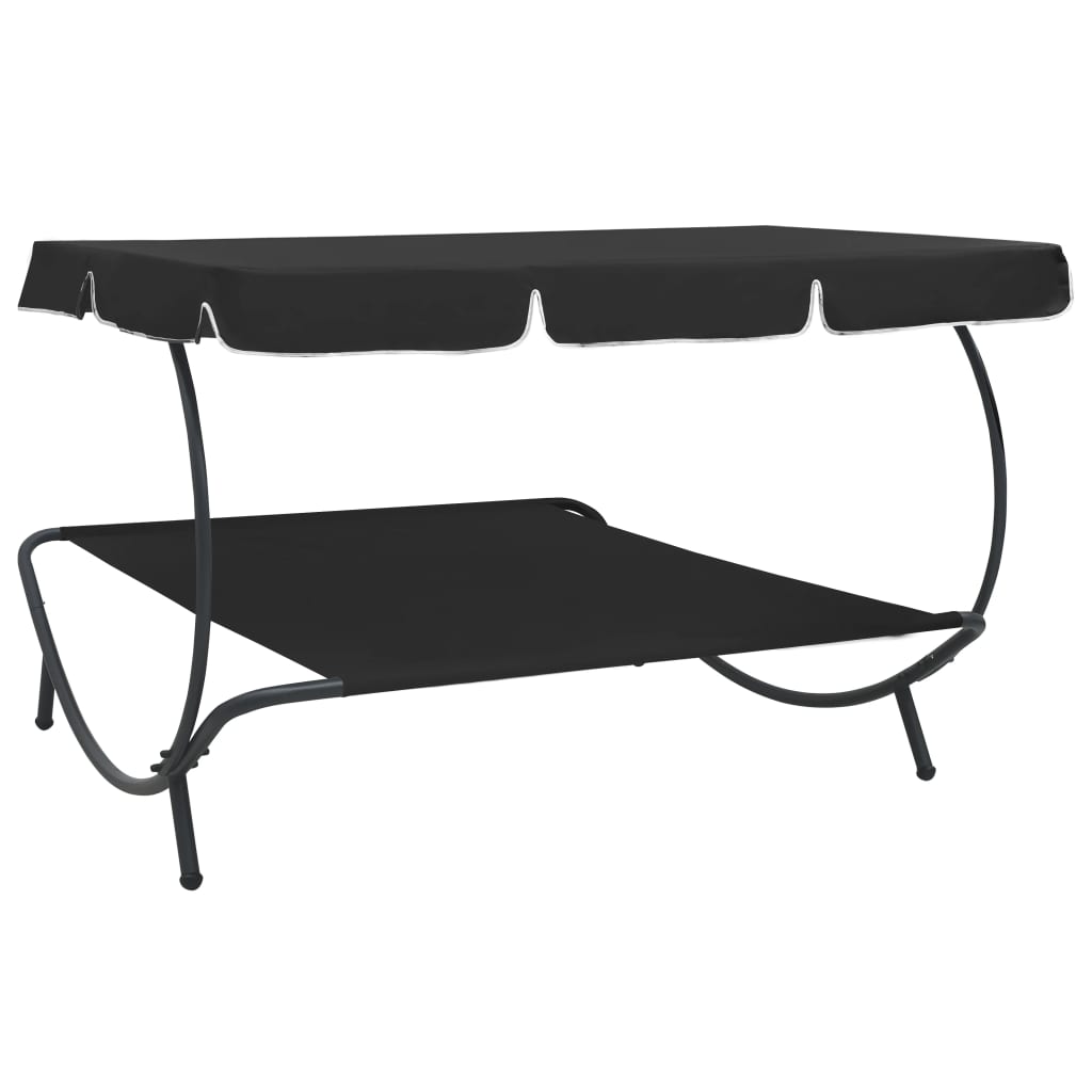Outdoor Lounge Bed with Canopy