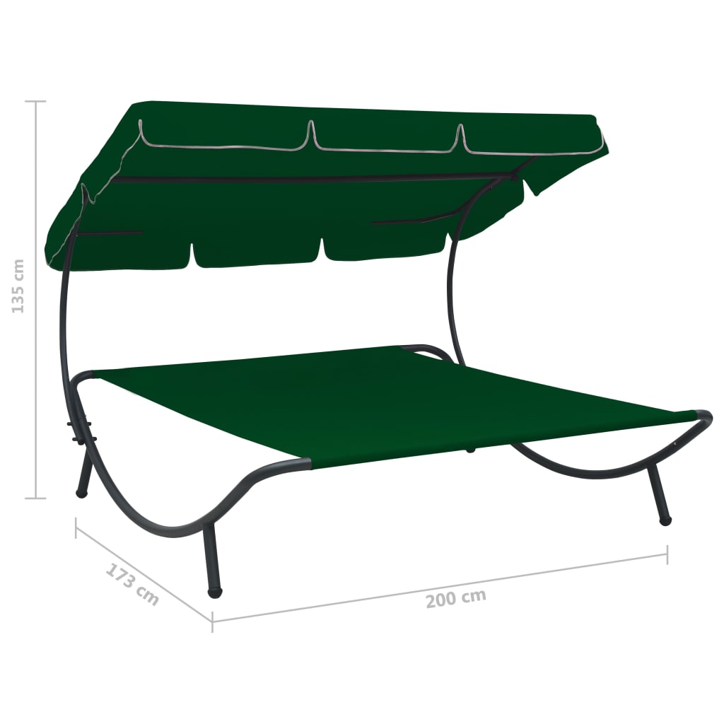 Outdoor Lounge Bed with Canopy