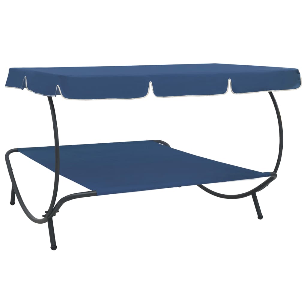 Outdoor Lounge Bed with Canopy