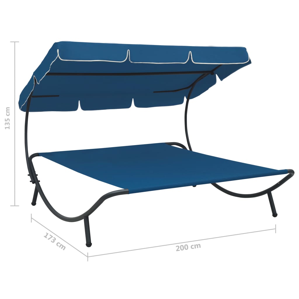 Outdoor Lounge Bed with Canopy