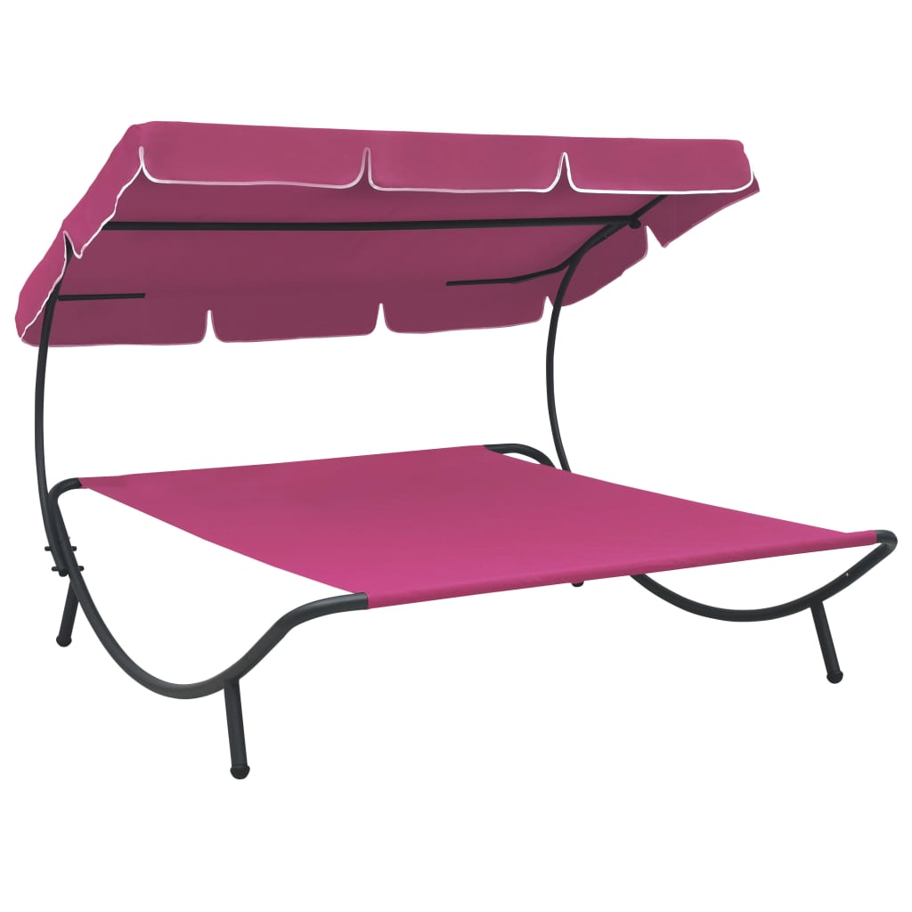 Outdoor Lounge Bed with Canopy