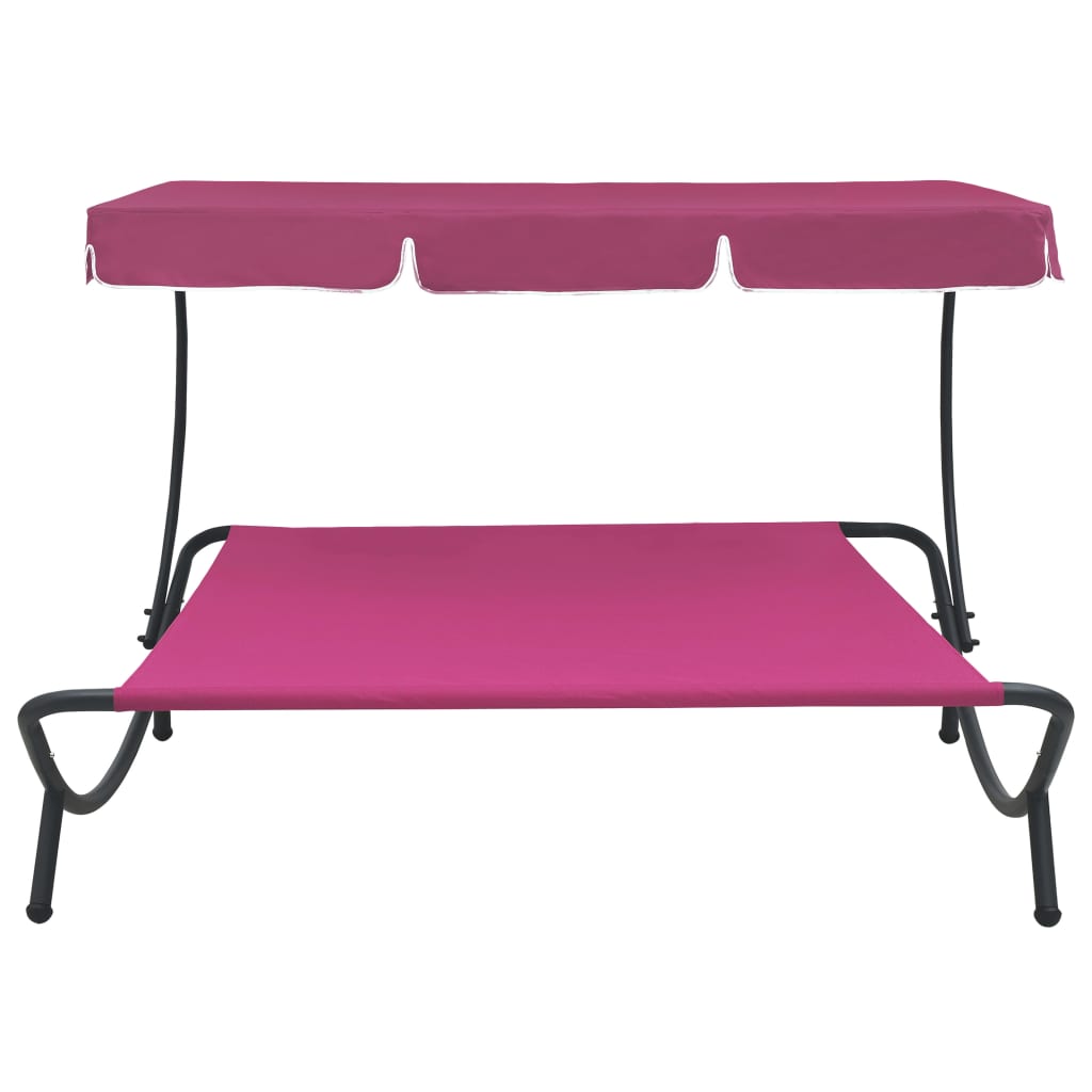 Outdoor Lounge Bed with Canopy