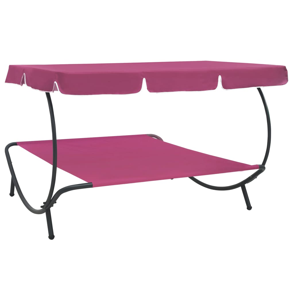 Outdoor Lounge Bed with Canopy